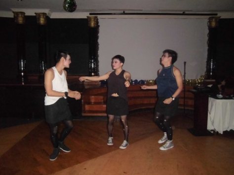 Dany, Wieldan dan Victor membawakan Dance Comedy Performance dari departemen Front Office department pada General Associate Meeting bulan Maret 2014